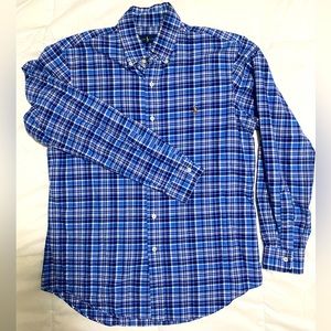 Ralph Lauren Blue plaid shirt in good condition size medium.